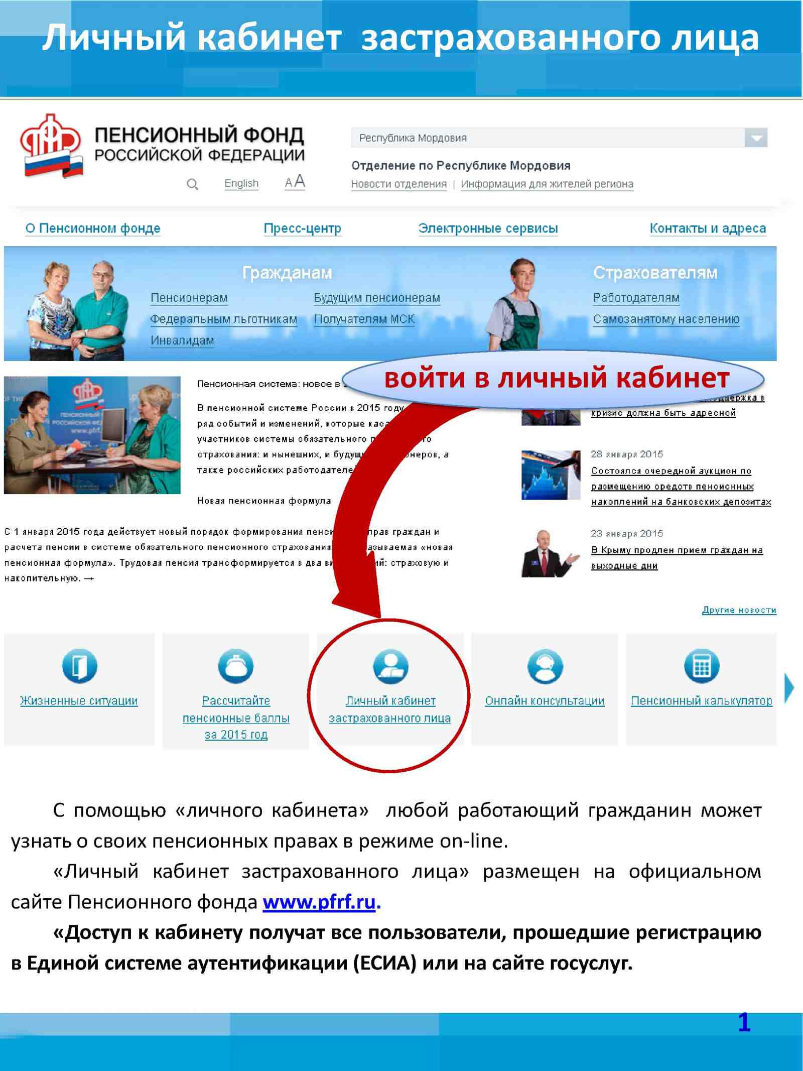 Сайта пенсионного фонда www pfrf ru